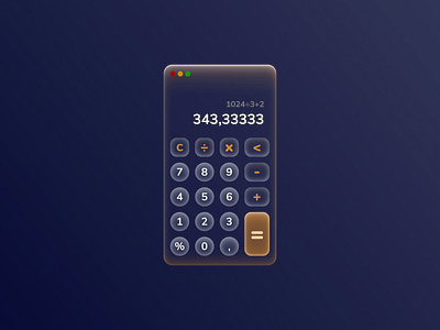 DailyUI #04 - calculator app app calculator design glassmorphism mac ui ux