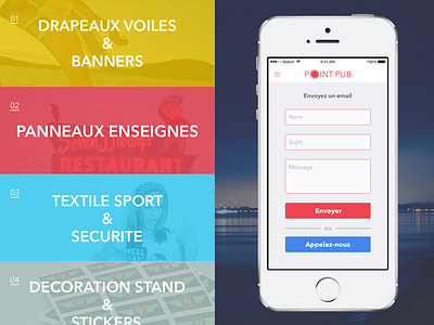 PointPub App app contact design flat form interface iphone menu minimal mobile ui ux