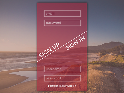 Simple SIGN UP / SIGN IN Screen