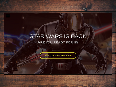 Star wars landing page - DailyUI 003 003 clean dailyui landing page minimal modern product page star wars trailer ui user interface web