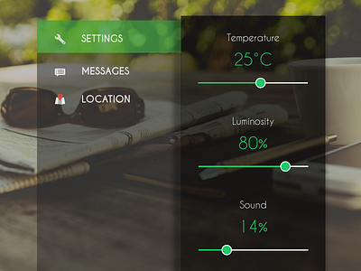 Settings - DailyUI 007 007 app clean dailyui green interface minimal mobile modern settings ui ux
