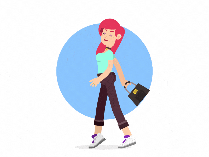 Girl Walkcycle after effects character character design flat run cycle walk cicle