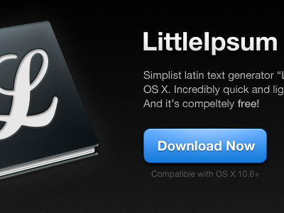 Littleipsum App website app black blue button os x