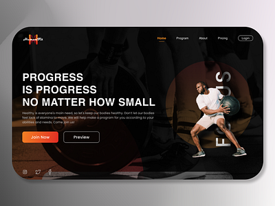 Exploration - Workout Landing Page design fitness graphic design illustration landing page sport ui ux website workout