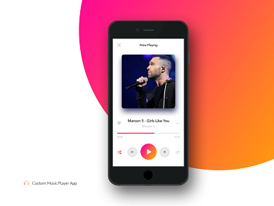 Music Player App clean design flat illustration ios lettering minimal typography ux website