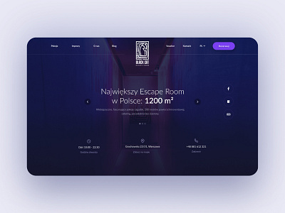 Black Cat website app dark theme escape room minimal ui ui design uidesign ux violet web webdesign website