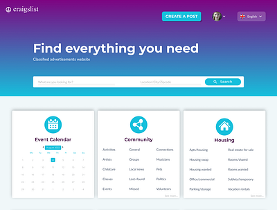 Craigslist Redesign design ui ux