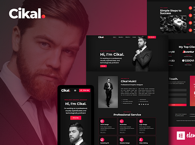 Cikal - Web Design for Personal Portfolio branding design elementor personal portfolio ui website wordpress