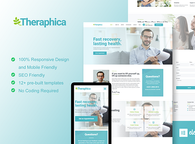 Therapica - Design for health mental & psychologist branding design elementor health mental psychologist ux website wordpress