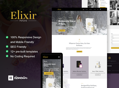 Elixir - Design for Perfume Maker branding design elementor perfume maker ui ux website wordpress