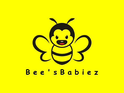Bee s babies art design flat icon logo minimal typography vector