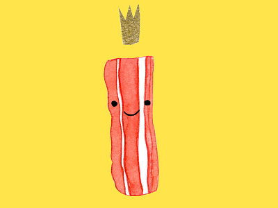 Bacon King bacon children drawing illustration kid king watercolor