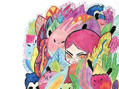 Pixie cartoon children colors creature fun girl joy pink
