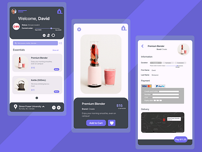 Blendin app appliance design home loan minimal mobile purchase rent sketch student ui uiux university ux