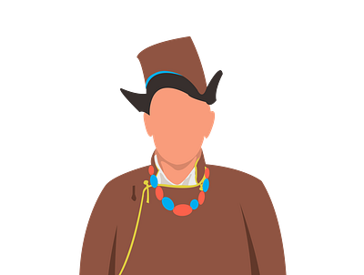 Ladakhi Men Dress Iconography design graphic ladakh illustration ladakh design ladakhi designer ladakhi png leh ladakh