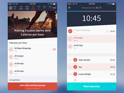 Fitness App app fitness ios ui ux workout