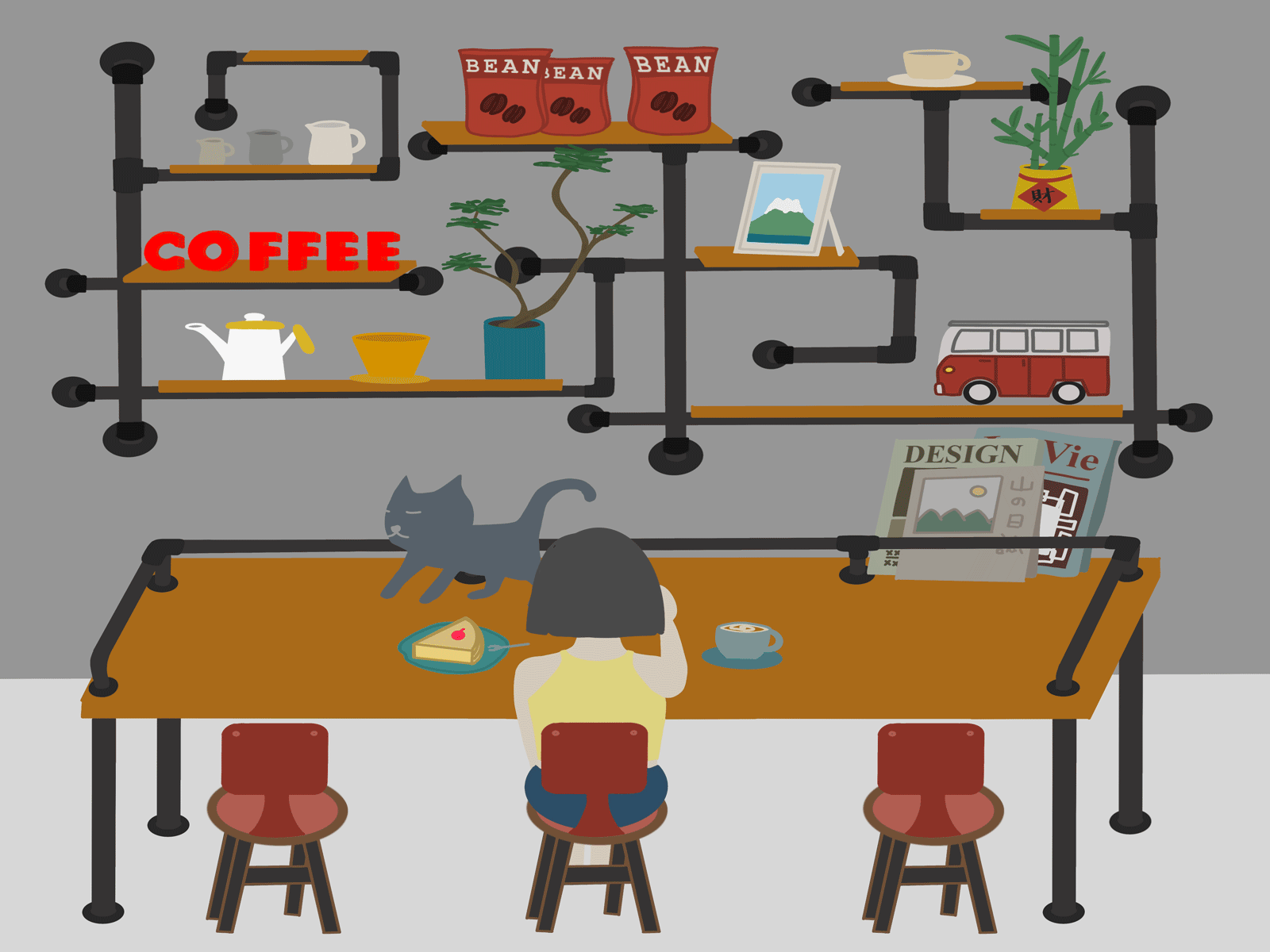 Chilling at coffee Shop animation graphic design illustration motion graphics