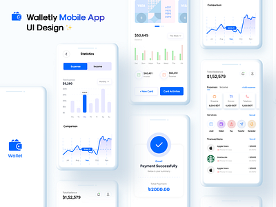 Walletly Mobile App UI Design - Money Management App