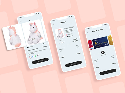 Checkout Screens - Dailyui challenge 002 buy checkout flow checkout page dailyui dailyui 002 dailyuichallenge kids app mobile app mobile ui store ui