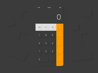 neumorphism calculator - dailyui004 app calculator calculator ui dailui dailyui dailyui004 design neumorph neumorphic neumorphism ui ui