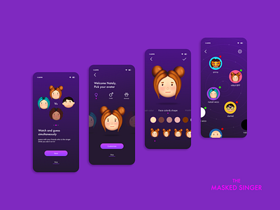 The masked singer-Avatar making UI design avatardesign avatars social network ui uidesign ux uxui vs