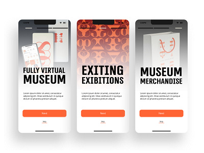 fully virtual museum onboarding screens app museum onboarding uxui virtual