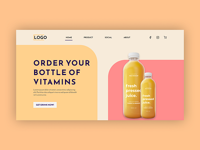 Drink company website carrot design drink figma juice logo orange ui ux web design