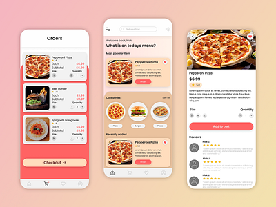 Food delivery app design