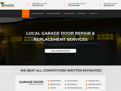 Tropical Garage Doors - Web design