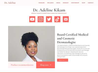 Dr. Adeline - Landing page