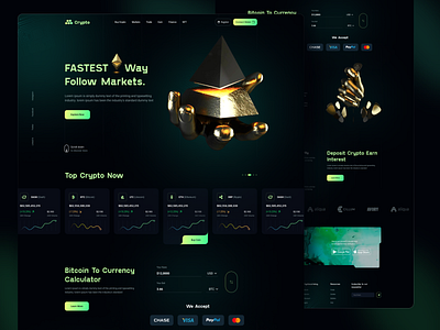 Cryptocurrency Trading Landing Page best design binance bitcoin blockchain crypto crypto landing page crypto trading crypto wallet cryptocurrency cryptocurrency dashboard cryptocurrency web site dark ethereum ethereum crypto exchange hero interaction design litecoin uiux web design zcash