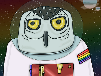 owlstranaught owl photoshop rainbow space