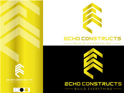 ECHO CONSTRUCTS Logo Design brand identity branding design flat graphic design icon logo logo design minimal vector