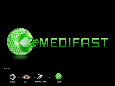 Medifast Logo Design 3d 3d logo 3d logo design brand identity branding design eye eye logo flat globe logo graphic design green logo human icon logo logo design medical logo medifast minimal vector