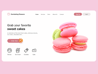 A confectionery landing page site sweet ui