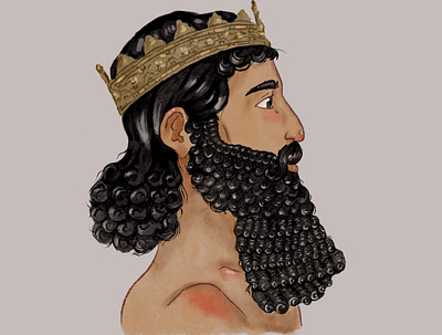Persian king Darius I design digital historic history illustration king people portrait
