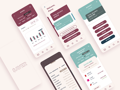 Subscriptions and expenses tracking app UX/UI study app branding design finance flat minimal ui user interface ux