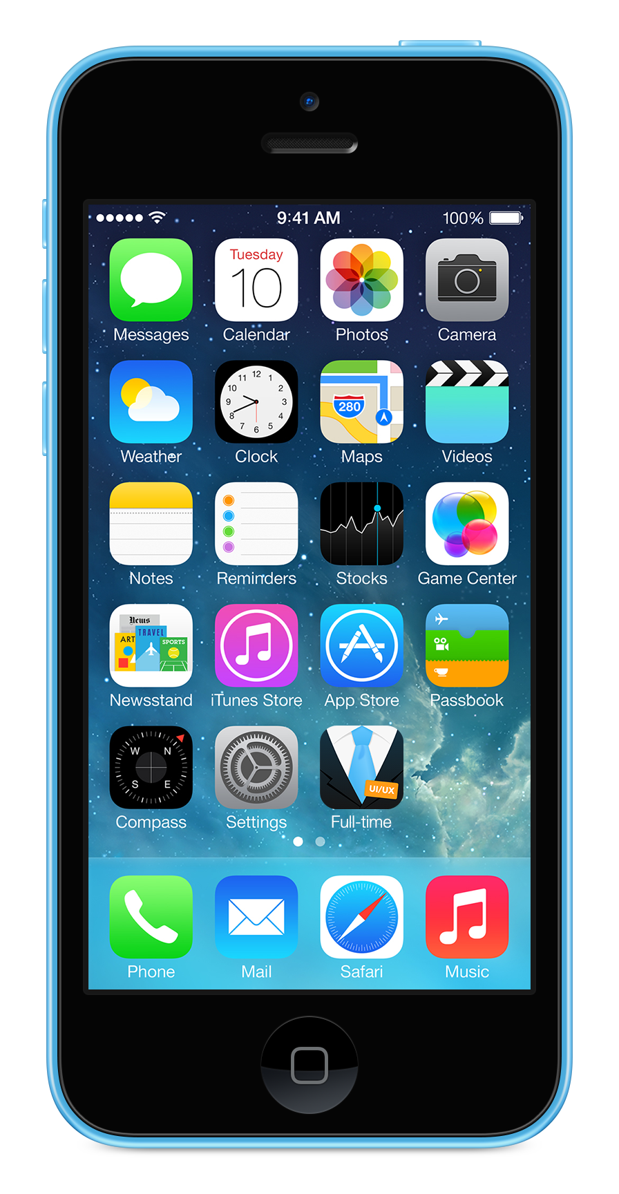 Dribbble Iphone5c full time png By Nor Sanavongsay