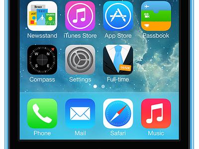 Full-time App iOS 7 Style Icon app icon flat ios7 iphone 5c sketch app