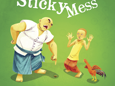 A Sticky Mess Book Cover childrens book illustration paint photoshop