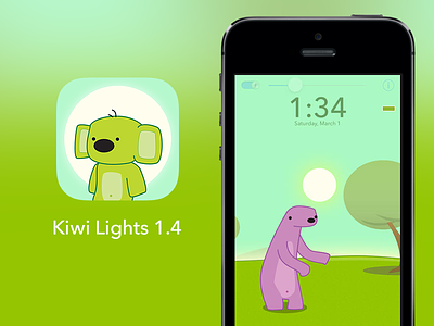 Kiwi Flashlight/Nightlight App cartoon free illustration ios 7 kids app