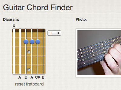 Chord Finder fireworks html comp javascript php