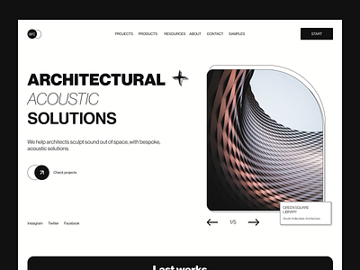 Architectural acoustic solutions architectural clean design minimal ui web