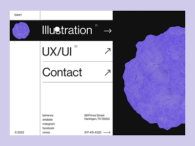 Balart studio menu abstract animation clean design liquid menu minimal studio ui web