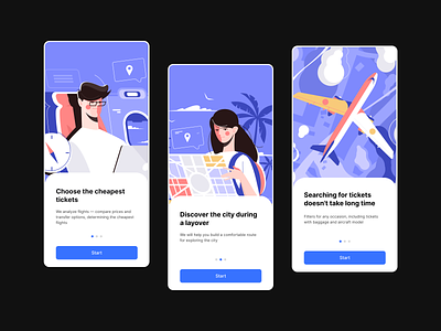 Airline tickets / Onboarding screen app clean design minimal mobile onboard onboarding onboarding illustration onboarding screen onboarding ui ui ux welcome screen