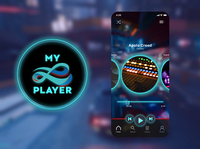 My Music Player app design cyber cyberpunk design graphic design icon illustration logo minimal music app music player ui ux