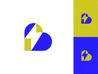 Big Machine Productions bolt branding geometric heart icon lightning logo typography