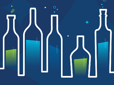 Bottles alcohol bar booze bottles bubbles drinks illustration line vector