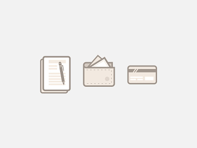 Banking Icons 2 banking credit card document financial flat icons illustration money paper pen wallet