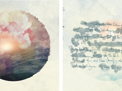 WKT Album Art album clouds collage cover handwritten illustration ink music sun texture water waves